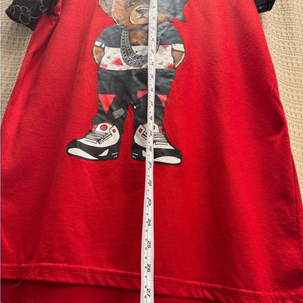 Hustle Bear Graphic Short Sleeve Tee - Red - Picture 6 of 7